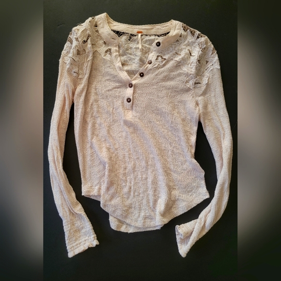 Free People Boho hippie half button down s/m top - Picture 1 of 14